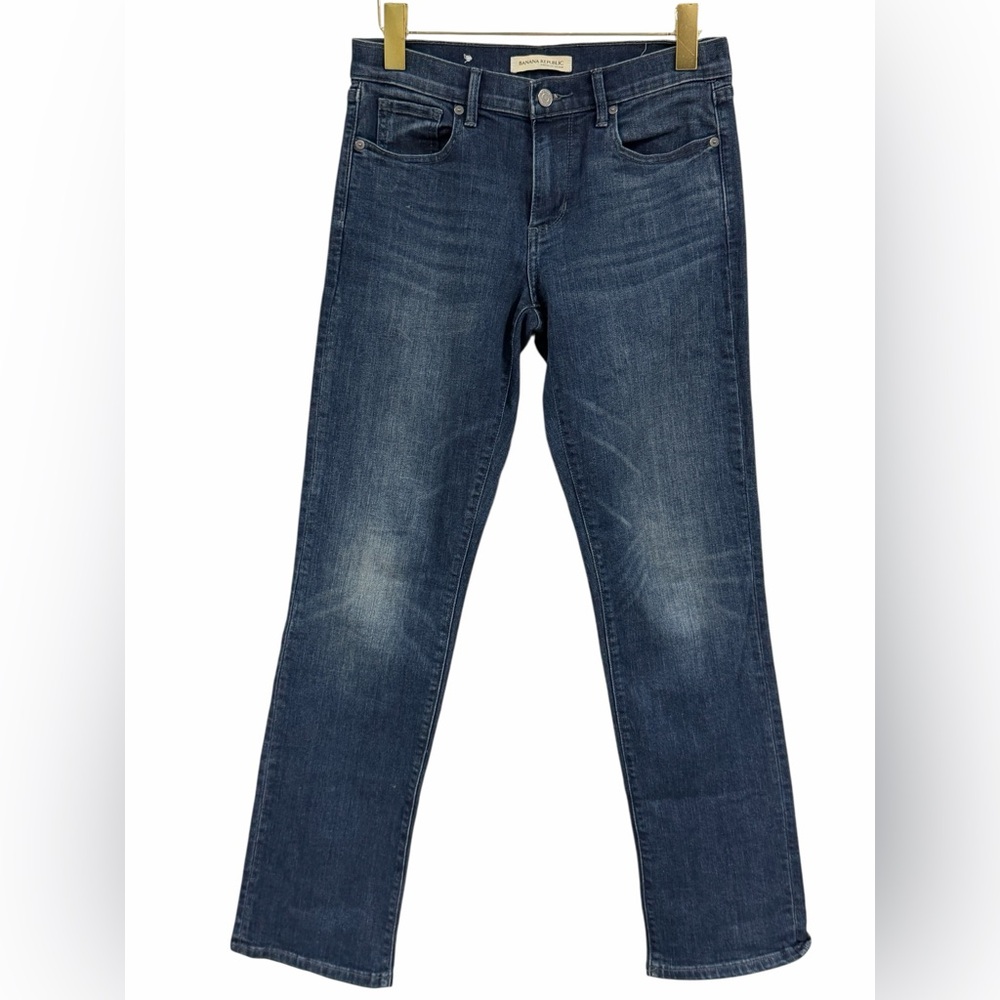 Banana Republic Straight Leg Jeans Women’s Size 27 Dark Wash Mid Rise Stretch